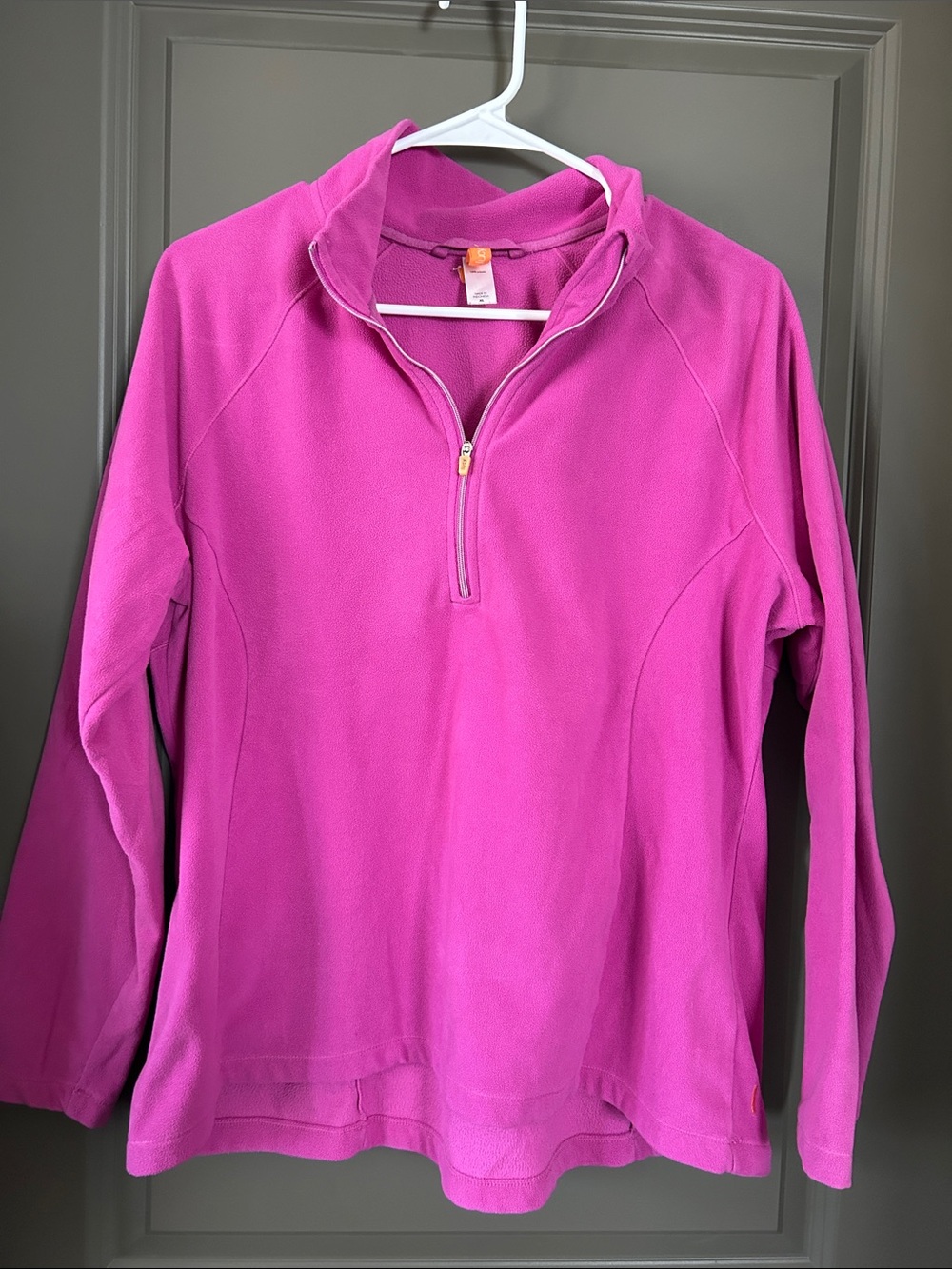 Lucy Fuchsia Zip-Neck Fleece Pullover